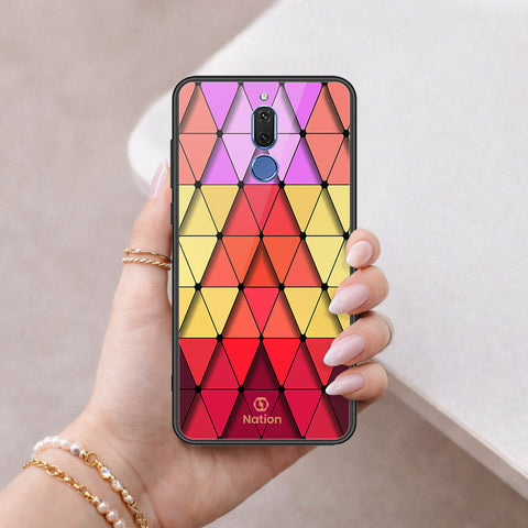 Huawei Mate 10 Lite Cover - ONation Pyramid Series - HQ Ultra Shine Premium Infinity Glass Soft Silicon Borders Case