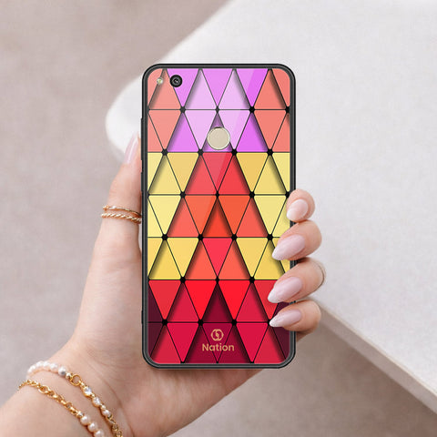 Huawei Honor 8 Lite Cover - ONation Pyramid Series - HQ Ultra Shine Premium Infinity Glass Soft Silicon Borders Case