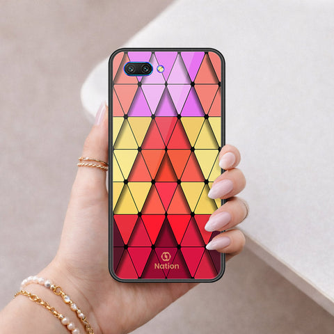 Huawei Honor 10 Cover - ONation Pyramid Series - HQ Ultra Shine Premium Infinity Glass Soft Silicon Borders Case