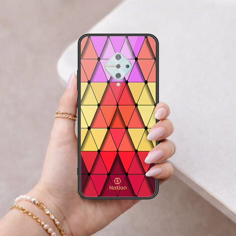 Vivo S1 Pro Cover - ONation Pyramid Series - HQ Ultra Shine Premium Infinity Glass Soft Silicon Borders Case