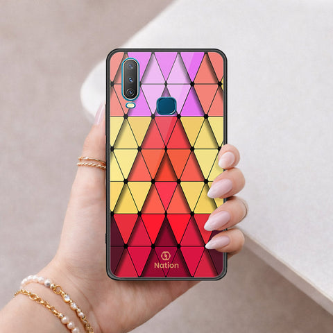 Vivo Y17 Cover - ONation Pyramid Series - HQ Ultra Shine Premium Infinity Glass Soft Silicon Borders Case