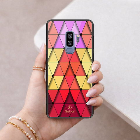Samsung Galaxy S9 Plus Cover - ONation Pyramid Series - HQ Ultra Shine Premium Infinity Glass Soft Silicon Borders Case