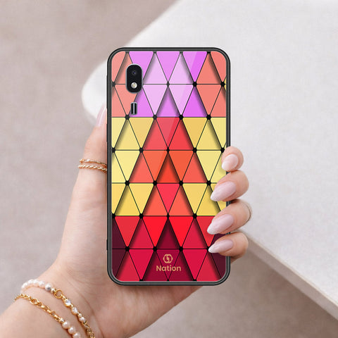 Samsung Galaxy A2 Core Cover - ONation Pyramid Series - HQ Ultra Shine Premium Infinity Glass Soft Silicon Borders Case