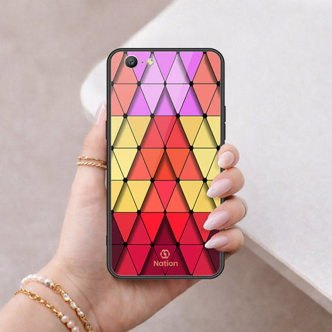 Oppo A57 Cover - ONation Pyramid Series - HQ Ultra Shine Premium Infinity Glass Soft Silicon Borders Case