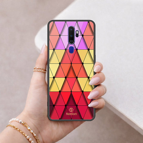 Oppo A5 2020 Cover - ONation Pyramid Series - HQ Ultra Shine Premium Infinity Glass Soft Silicon Borders Case