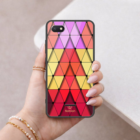 Xiaomi Redmi 6A Cover - ONation Pyramid Series - HQ Ultra Shine Premium Infinity Glass Soft Silicon Borders Case