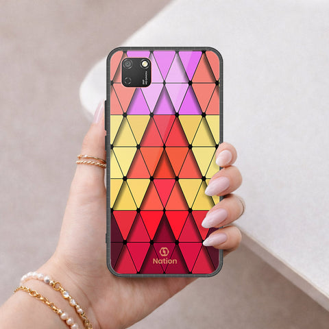 Huawei Y5p Cover - ONation Pyramid Series - HQ Ultra Shine Premium Infinity Glass Soft Silicon Borders Case