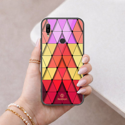 Huawei Y6s 2019 Cover - ONation Pyramid Series - HQ Ultra Shine Premium Infinity Glass Soft Silicon Borders Case