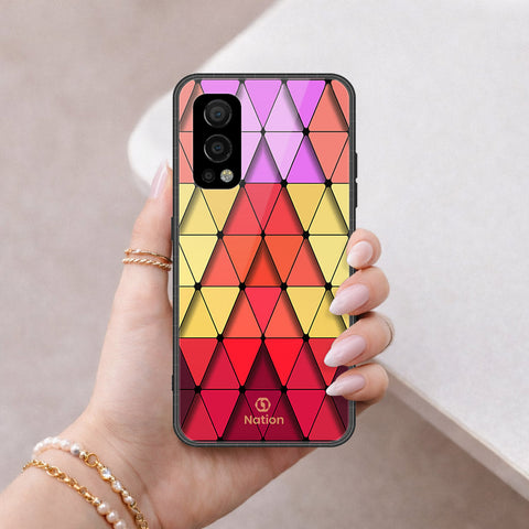 OnePlus Nord 2 Cover - ONation Pyramid Series - HQ Ultra Shine Premium Infinity Glass Soft Silicon Borders Case