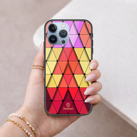 iPhone 13 Pro Max Cover - ONation Pyramid Series - HQ Ultra Shine Premium Infinity Glass Soft Silicon Borders Case