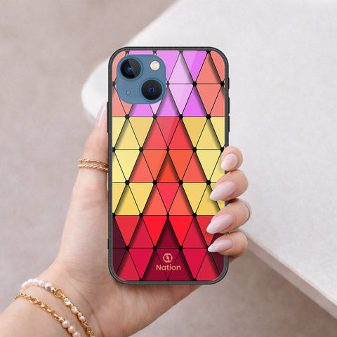 iPhone 13 Cover - ONation Pyramid Series - HQ Ultra Shine Premium Infinity Glass Soft Silicon Borders Case