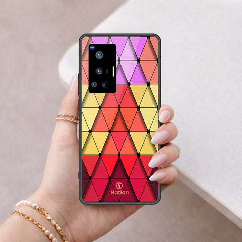 Vivo X70 Pro Cover - ONation Pyramid Series - HQ Ultra Shine Premium Infinity Glass Soft Silicon Borders Case