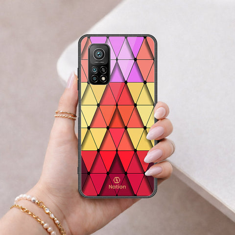Xiaomi Mi 10T Cover - ONation Pyramid Series - HQ Ultra Shine Premium Infinity Glass Soft Silicon Borders Case