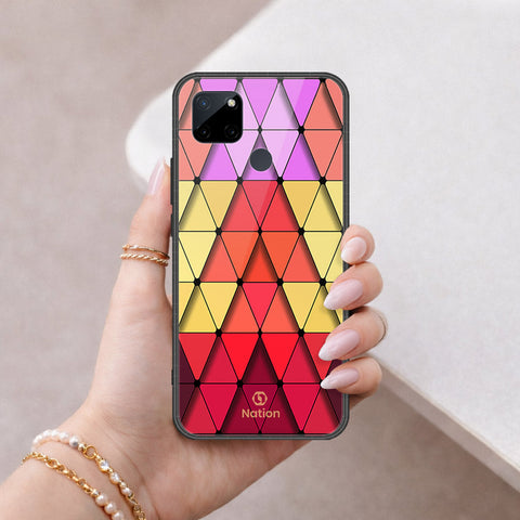 Realme C25Y Cover - ONation Pyramid Series - HQ Ultra Shine Premium Infinity Glass Soft Silicon Borders Case