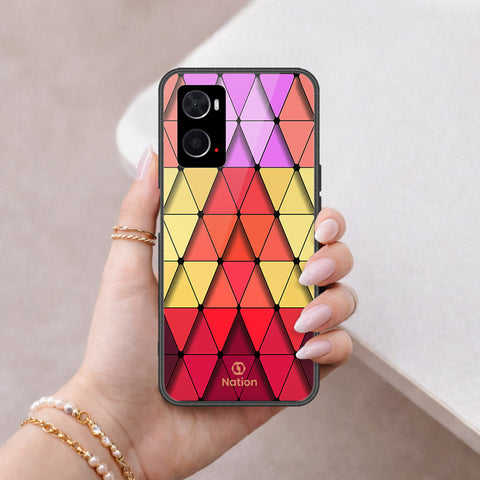 Oppo A36 Cover - ONation Pyramid Series - HQ Ultra Shine Premium Infinity Glass Soft Silicon Borders Case