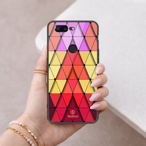 OnePlus 5T Cover - ONation Pyramid Series - HQ Ultra Shine Premium Infinity Glass Soft Silicon Borders Case