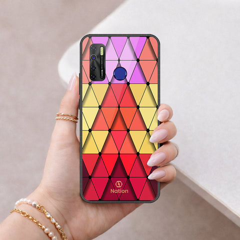 Tecno Spark 5 Cover - ONation Pyramid Series - HQ Ultra Shine Premium Infinity Glass Soft Silicon Borders Case