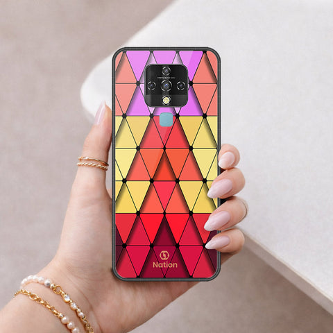 Tecno Camon 16 Pro Cover - ONation Pyramid Series - HQ Ultra Shine Premium Infinity Glass Soft Silicon Borders Case