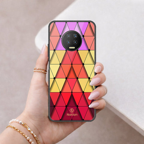 Infinix Note 7 Cover - ONation Pyramid Series - HQ Ultra Shine Premium Infinity Glass Soft Silicon Borders Case