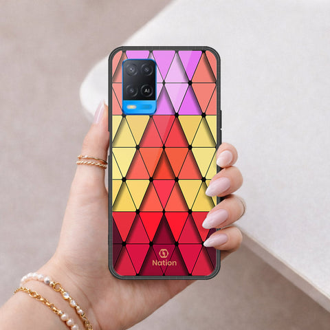 Oppo A54 4G Cover - ONation Pyramid Series - HQ Ultra Shine Premium Infinity Glass Soft Silicon Borders Case