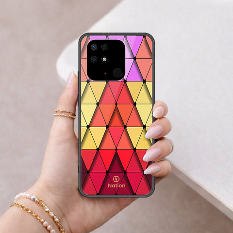 Xiaomi Redmi 10C Cover - ONation Pyramid Series - HQ Ultra Shine Premium Infinity Glass Soft Silicon Borders Case