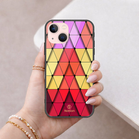 iPhone 14 Plus Cover - ONation Pyramid Series - HQ Ultra Shine Premium Infinity Glass Soft Silicon Borders Case