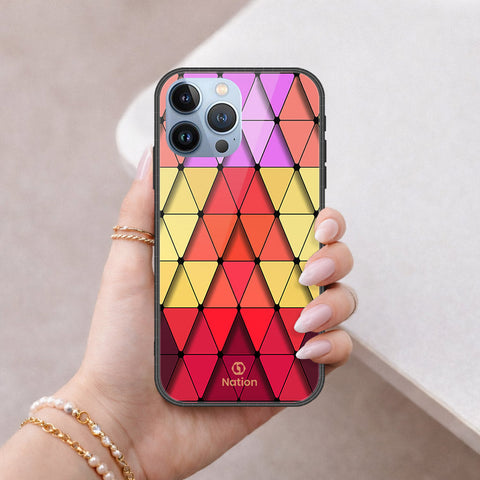 iPhone 14 Pro Max Cover - ONation Pyramid Series - HQ Ultra Shine Premium Infinity Glass Soft Silicon Borders Case