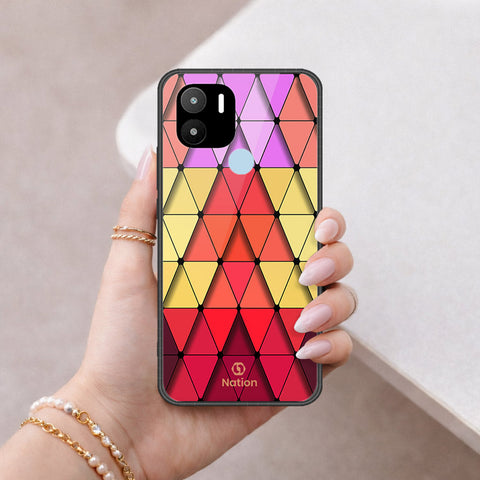Xiaomi Redmi A1 Plus Cover - ONation Pyramid Series - HQ Ultra Shine Premium Infinity Glass Soft Silicon Borders Case