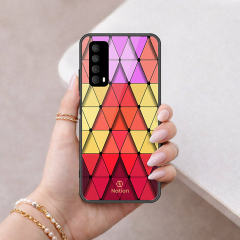 Huawei Y7a Cover - ONation Pyramid Series - HQ Ultra Shine Premium Infinity Glass Soft Silicon Borders Case