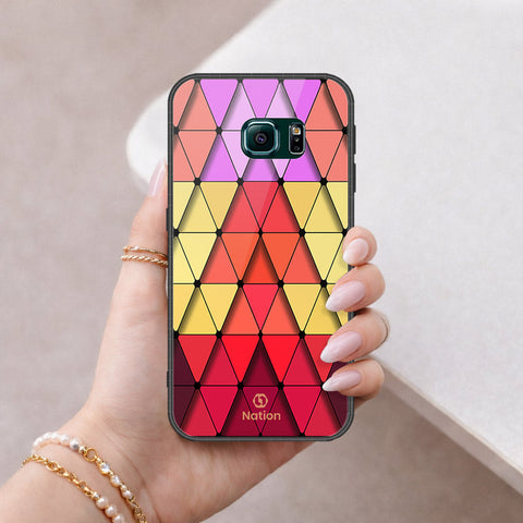 Samsung Galaxy S6 Edge Plus Cover - ONation Pyramid Series - HQ Ultra Shine Premium Infinity Glass Soft Silicon Borders Case