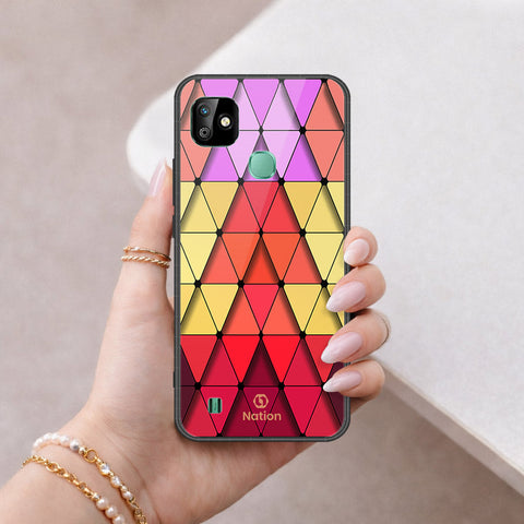 Infinix Smart HD 2021 Cover - ONation Pyramid Series - HQ Ultra Shine Premium Infinity Glass Soft Silicon Borders Case