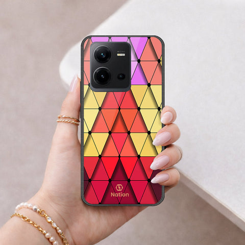 Vivo V25e Cover - ONation Pyramid Series - HQ Ultra Shine Premium Infinity Glass Soft Silicon Borders Case