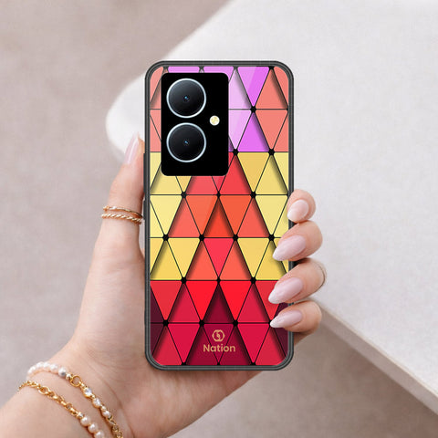 Vivo Y78 Plus 5G Cover - ONation Pyramid Series - HQ Ultra Shine Premium Infinity Glass Soft Silicon Borders Case