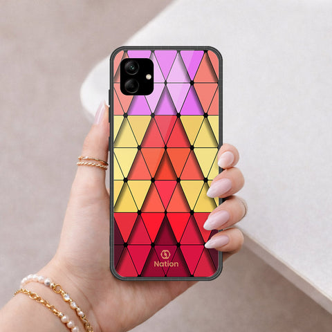 Samsung Galaxy F17 Cover - ONation Pyramid Series - HQ Ultra Shine Premium Infinity Glass Soft Silicon Borders Case