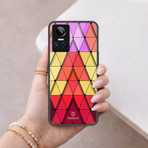 Realme GT Neo 3 Cover - ONation Pyramid Series - HQ Ultra Shine Premium Infinity Glass Soft Silicon Borders Case