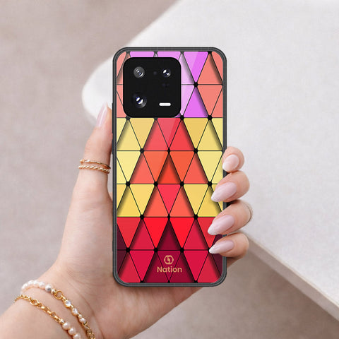 Xiaomi 13 Pro Cover - ONation Pyramid Series - HQ Ultra Shine Premium Infinity Glass Soft Silicon Borders Case