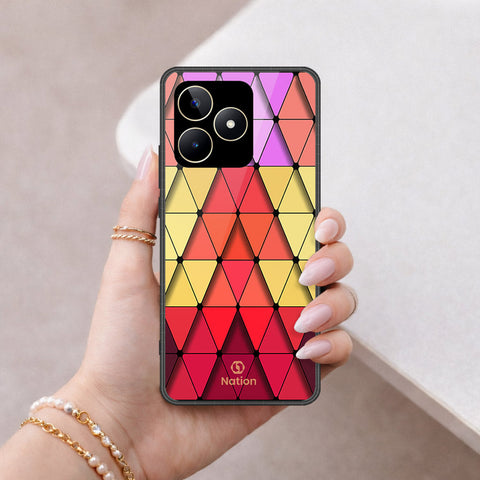 Realme Note 50 Cover - ONation Pyramid Series - HQ Ultra Shine Premium Infinity Glass Soft Silicon Borders Case