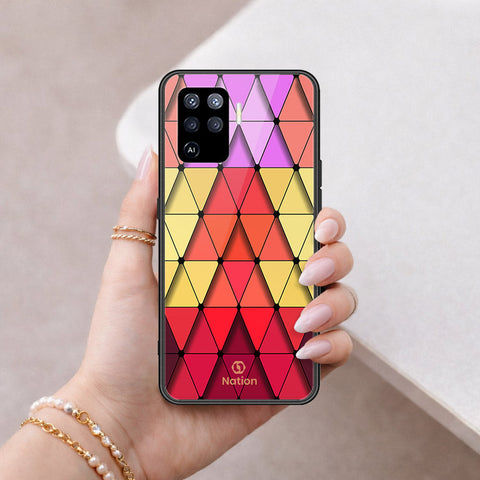 Oppo Reno 5F Cover - ONation Pyramid Series - HQ Ultra Shine Premium Infinity Glass Soft Silicon Borders Case