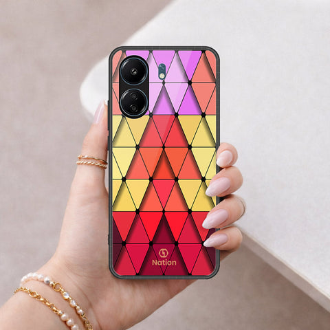 Xiaomi Redmi 13C Cover - ONation Pyramid Series - HQ Ultra Shine Premium Infinity Glass Soft Silicon Borders Case