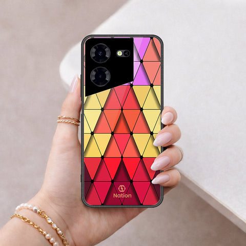 Tecno Pova 5 Pro Cover - ONation Pyramid Series - HQ Ultra Shine Premium Infinity Glass Soft Silicon Borders Case