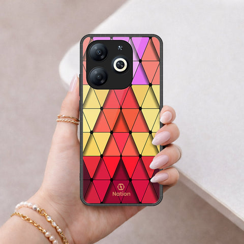 Infinix Smart 8 Pro Cover - ONation Pyramid Series - HQ Ultra Shine Premium Infinity Glass Soft Silicon Borders Case