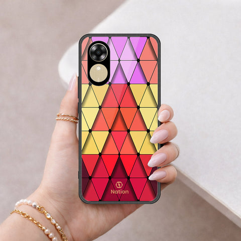 Oppo A17k Cover - ONation Pyramid Series - HQ Ultra Shine Premium Infinity Glass Soft Silicon Borders Case