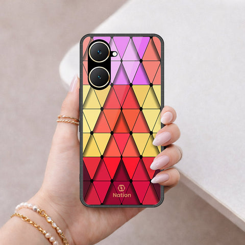 Vivo Y03 Cover - ONation Pyramid Series - HQ Ultra Shine Premium Infinity Glass Soft Silicon Borders Case