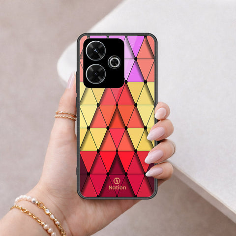 Xiaomi Poco M6 4G Cover - ONation Pyramid Series - HQ Ultra Shine Premium Infinity Glass Soft Silicon Borders Case