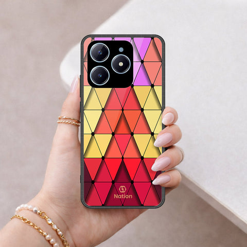 Realme Narzo N61 Cover - ONation Pyramid Series - HQ Ultra Shine Premium Infinity Glass Soft Silicon Borders Case