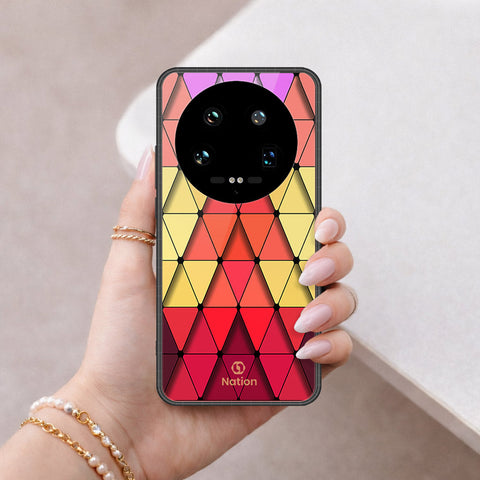 Xiaomi 14 Ultra Cover - ONation Pyramid Series - HQ Ultra Shine Premium Infinity Glass Soft Silicon Borders Case