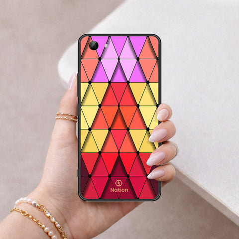 Vivo Y81 Cover - ONation Pyramid Series - HQ Ultra Shine Premium Infinity Glass Soft Silicon Borders Case