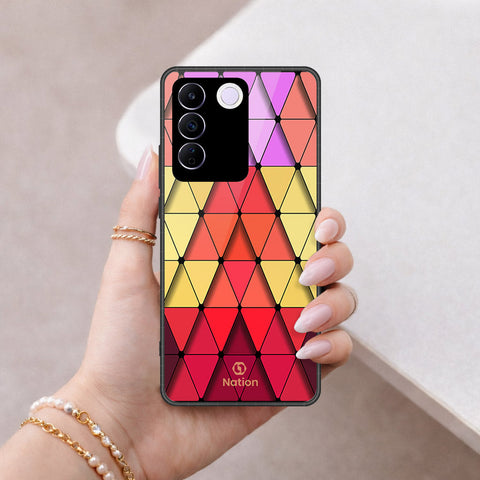 Vivo S16e Cover - ONation Pyramid Series - HQ Ultra Shine Premium Infinity Glass Soft Silicon Borders Case