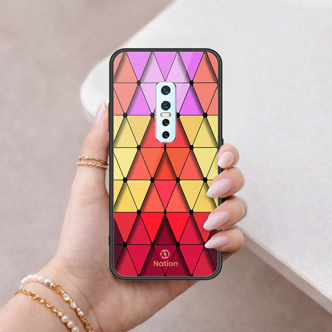 Vivo V17 Pro Cover - ONation Pyramid Series - HQ Ultra Shine Premium Infinity Glass Soft Silicon Borders Case