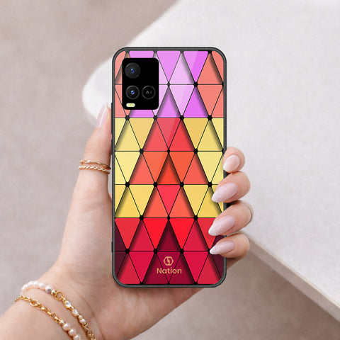 Vivo Y32 Cover - ONation Pyramid Series - HQ Ultra Shine Premium Infinity Glass Soft Silicon Borders Case